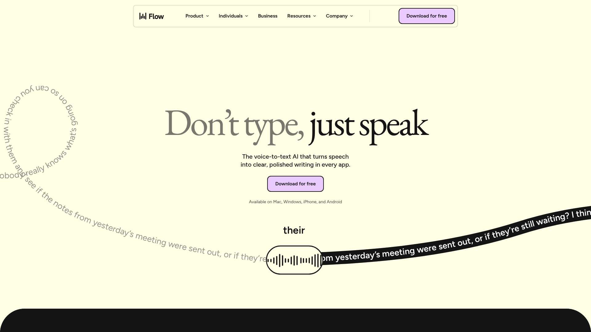 Wisprflow homepage